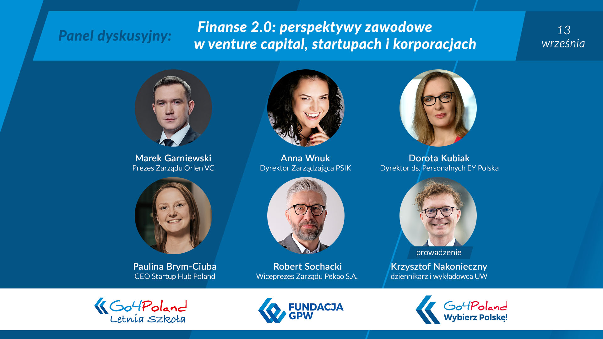 "Finanse 2.0: perspektywy zawodowe w venture capital, startupach  i korporacjach" to panel konferencji "Twoja Kariera - Kierunek Polska!"